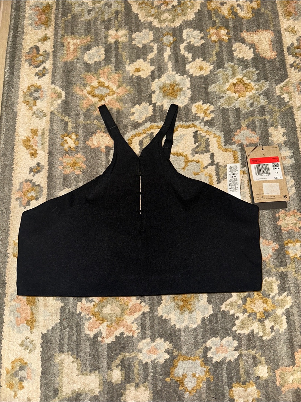 Nike Black High-Neck Crop Sports Tank